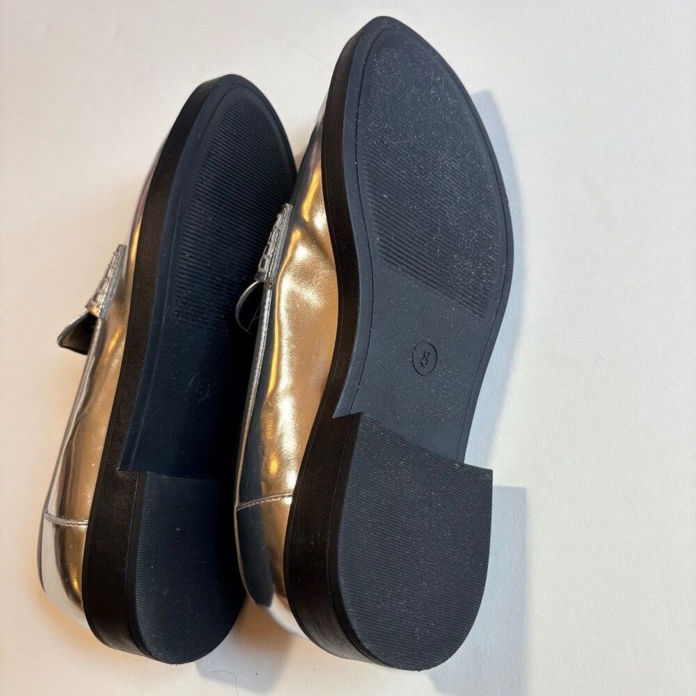 A New Day Women's Silver Penny Loafer Memory Foam Insole Flats 8 - NEW (w/o box) - Picture 4 of 10